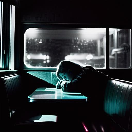 Person sitting alone in diner