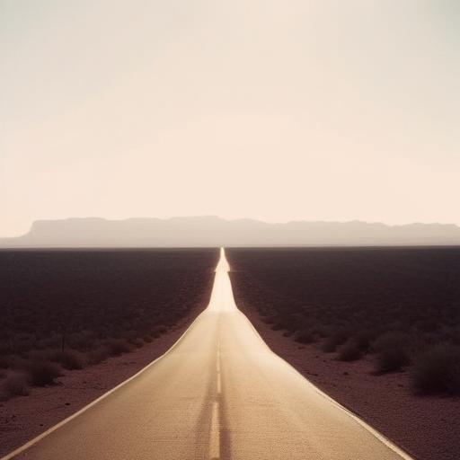 Long empty road in desert