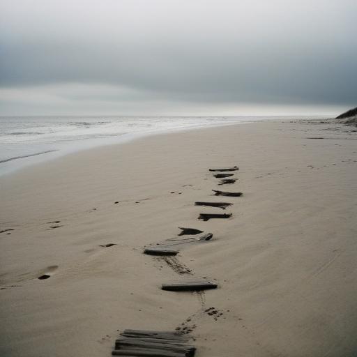 Empty beach in winter