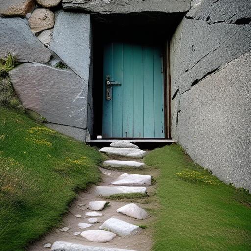 An open door leading to a slightly steeper, rockier path