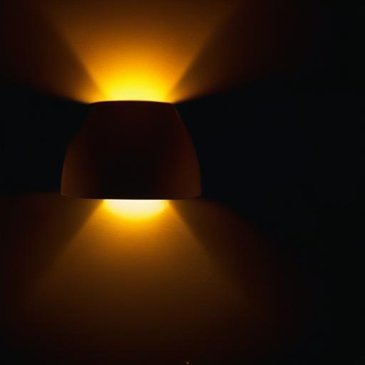 A bright artificial light (SAD lamp) glowing in a dark room, attempting to mimic the sun