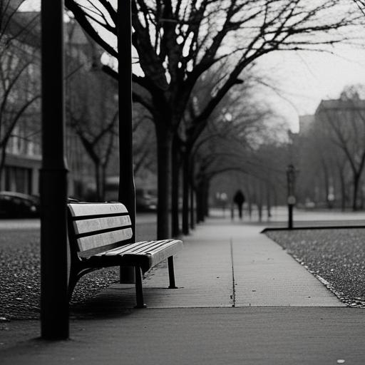 Person sitting alone on park bench